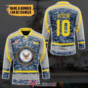 US Navy Personalized Hockey Jersey, Trending Gifts For Fans - Vesles2014s 2
