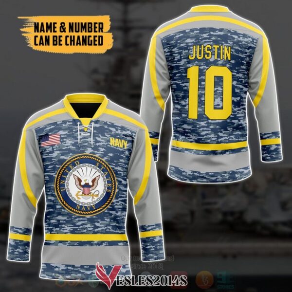US Navy Personalized Hockey Jersey, Trending Gifts For Fans - Vesles2014s 2