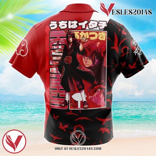 Uchiha Itachi Naruto Shippuden Hawaiian Button Up Shirt, Perfect Gifts For Anime Lovers - Vesles2014S 1