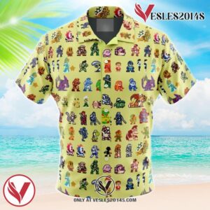 Ultimate Roster Super Smash Bros Hawaiian Button Up Shirt, Perfect Gifts For Anime Lovers - Vesles2014S