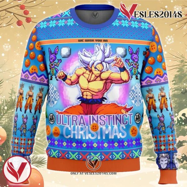 Ultra Instinct Goku Dragon Ball Z Ugly Christmas Sweater, Unique Christmas Gift For Fans - Vesles2014S