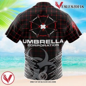 Umbrella Corp Resident Evil Hawaiian Button Up Shirt, Perfect Gifts For Anime Lovers - Vesles2014S 1