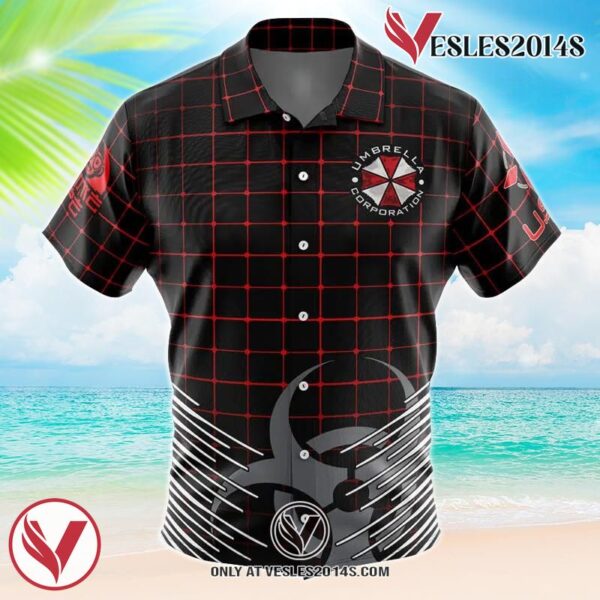 Umbrella Corp Resident Evil Hawaiian Button Up Shirt, Perfect Gifts For Anime Lovers - Vesles2014S