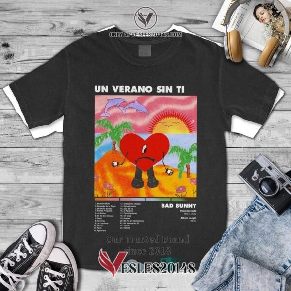 Bad Bunny Un Verano Sin Ti Album 3D T-Shirt, Unique Gifts For Music Lovers - Vesles2014S