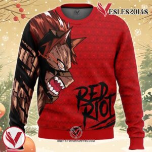 Unbreakable Red Riot My Hero Academia Ugly Christmas Sweater, Unique Christmas Gift For Fans - Vesles2014S