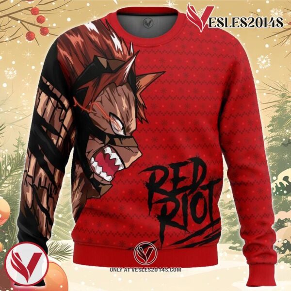 Unbreakable Red Riot My Hero Academia Ugly Christmas Sweater, Unique Christmas Gift For Fans - Vesles2014S