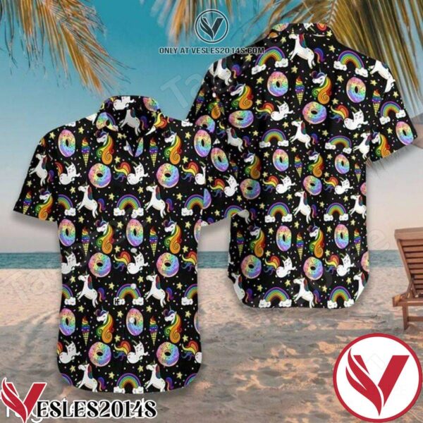 Unicorn Rainbow Ice Cream Colorful Hawaiian Shirt, Unique Gifts For Friends - Vesles2014S 1