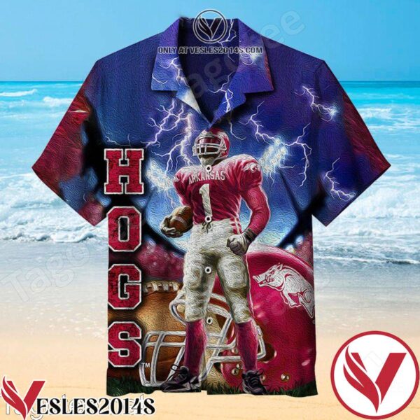 University Of Arkansas Hogs Lightning Hawaiian Shirt, Unique Gifts For Friends - Vesles2014S 1