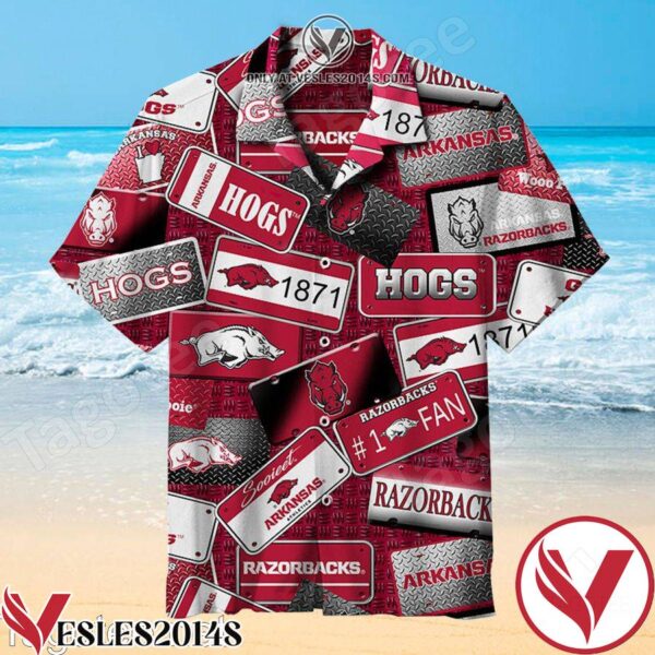 University Of Arkansas Mirror License Plate Hawaiian Shirt, Unique Gifts For Friends - Vesles2014S 1