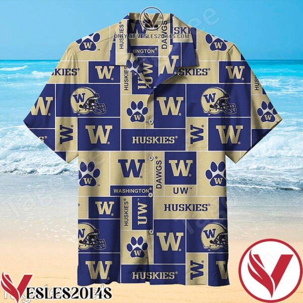 University Of Washington Vintage Squares Hawaiian Shirt, Unique Gifts For Friends - Vesles2014S 1