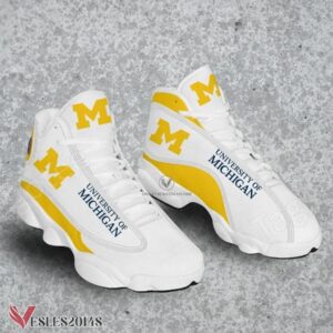 University of Michigan Logo Air Jordan 13 Shoes, Best Sneaker Gifts For Fans - Vesles2014s