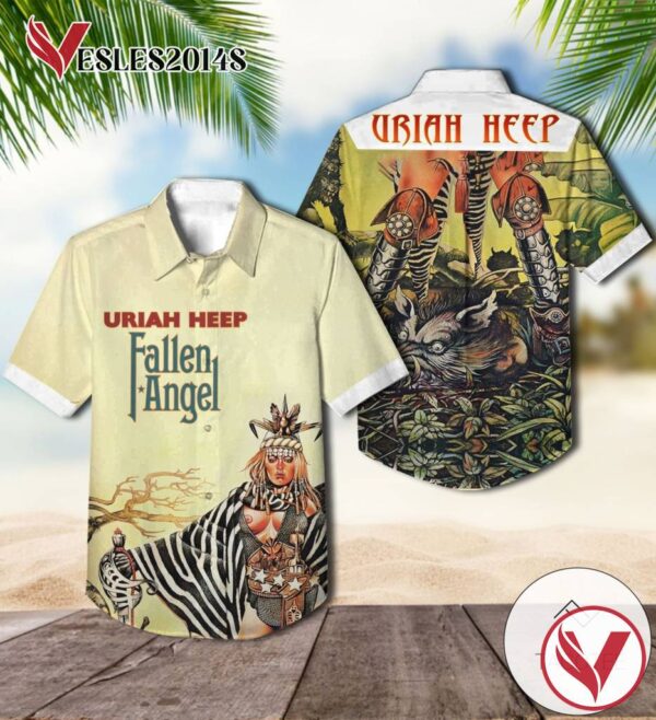 Uriah Heep Fallen Angel Album Cover Hawaiian Shirt, Best Gift For Music Lovers Vesles2014S