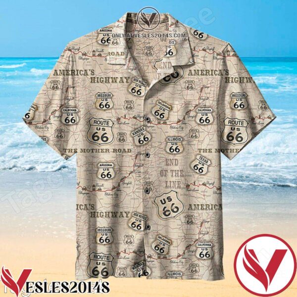 Us 66 Road Signs With States Of Route 66 And Route 66 Sayings. Hawaiian Shirt, Unique Gifts For Friends - Vesles2014S 1