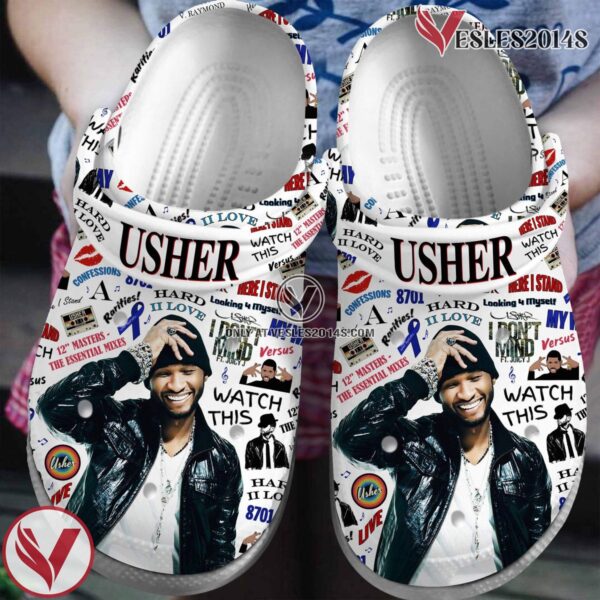 Usher Singer Music Crocs Crocband Clogs Shoes, Unique Gifts For Fans Style 1 - Vesles2014S