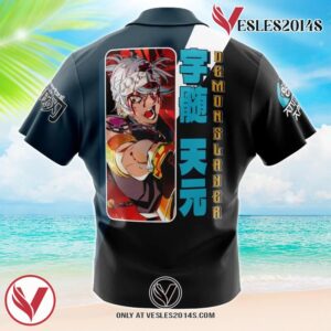 Uzui Tengen Demon Slayer Hawaiian Button Up Shirt, Perfect Gifts For Anime Lovers - Vesles2014S 1