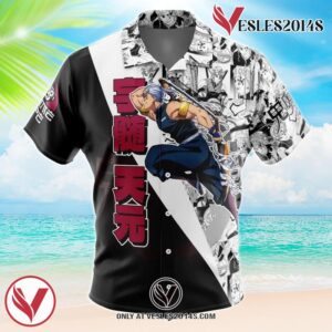 Uzui Tengen Manga Collage Demon Slayer Hawaiian Button Up Shirt, Perfect Gifts For Anime Lovers - Vesles2014S