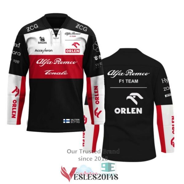 Valtteri Bottas Alfa Romeo F1 Team Tonale Hockey Jersey, Trending Gifts For Fans - Vesles2014s