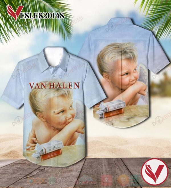 Van Halen 1984 Album Blue Hawaiian Shirt, Best Gift For Music Lovers Vesles2014S