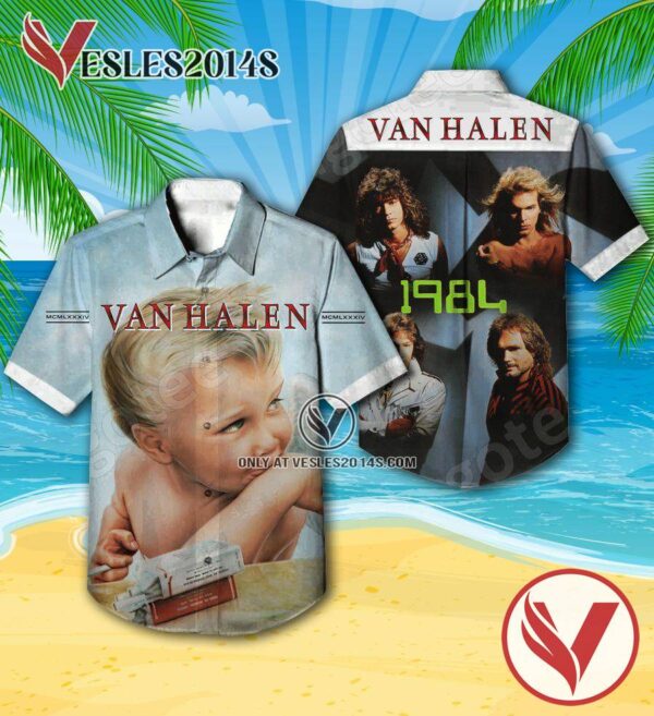 Van Halen 1984 Album Cover Style 2 Hawaiian Shirt, Unique Gifts For Music Lovers - Vesles2014S