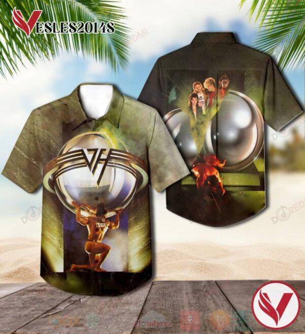 Van Halen 5150 Album Yellow Hawaiian Shirt, Best Gift For Music Lovers Vesles2014S