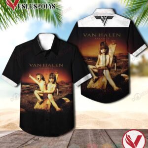 Van Halen Balance Album Black Hawaiian Shirt, Best Gift For Music Lovers Vesles2014S
