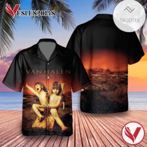 Van Halen Balance Album Cover Black Hawaiian Shirt, Best Gift For Music Lovers Vesles2014S