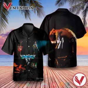 Van Halen Band Album Hawaiian Shirt, Best Gift For Music Lovers Vesles2014S