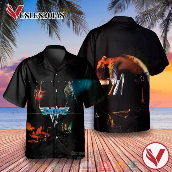 Van Halen Band Album Hawaiian Shirt, Best Gift For Music Lovers Vesles2014S