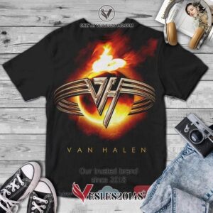 Van Halen Band Logo Black Album 3D T-Shirt, Unique Gifts For Music Lovers - Vesles2014S