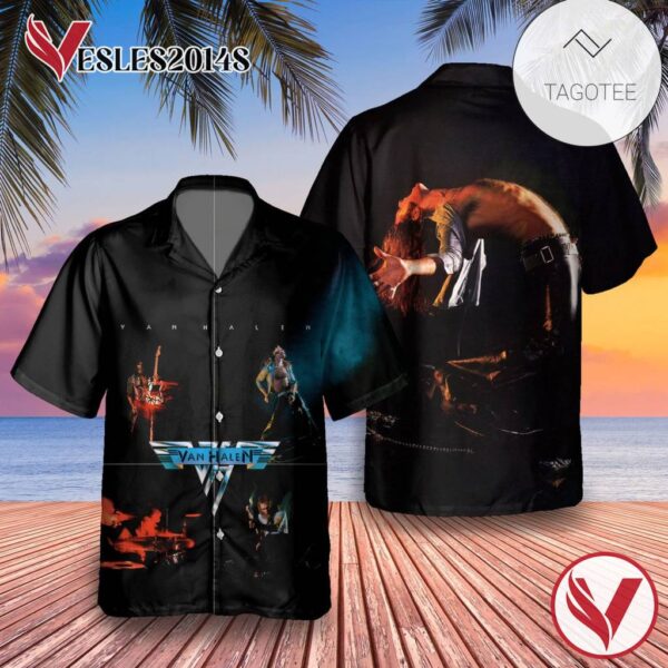 Van Halen Debut Studio Album Cover Hawaiian Shirt, Best Gift For Music Lovers Vesles2014S