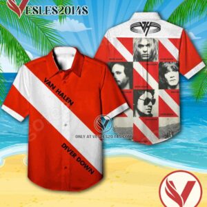 Van Halen Diver Down Album Cover Style 2 Hawaiian Shirt, Unique Gifts For Music Lovers - Vesles2014S
