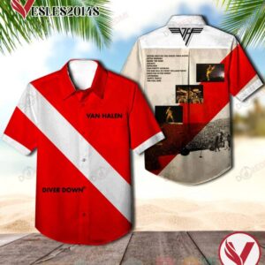 Van Halen Diver Down Album Hawaiian Shirt, Best Gift For Music Lovers Vesles2014S