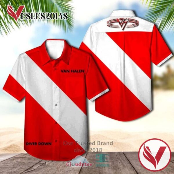 Van Halen Diver down Hawaiian Casual Shirt, Best Gifts For Summer Vesles2014S 1