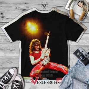 Van Halen Eddie black Album 3D T-Shirt, Unique Gifts For Music Lovers - Vesles2014S