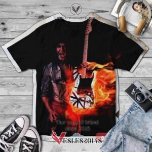 Van Halen Eddie guitar fire Album 3D T-Shirt, Unique Gifts For Music Lovers - Vesles2014S