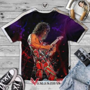 Van Halen Eddie playing guitar art Album 3D T-Shirt, Unique Gifts For Music Lovers - Vesles2014S