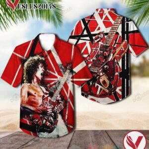 Van Halen Electric Guitar Album Hawaiian Shirt, Best Gift For Music Lovers Vesles2014S