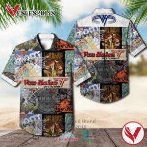 Van Halen She's The Woman Albums Hawaiian Shirt, Best Gift For Music Lovers Vesles2014S