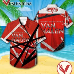 Van Halen The Best Of Both Worlds Album Cover Style 2 Hawaiian Shirt, Unique Gifts For Music Lovers - Vesles2014S