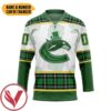 Vancouver Canucks Game St Patrick Day Custom Name Custom Number Hockey Jersey, Trending Gifts For Fans - Vesles2014s