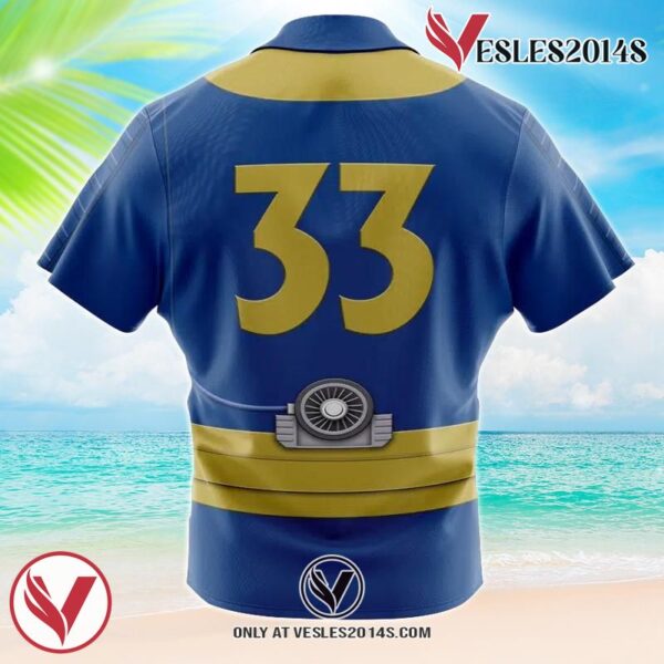 Vault Dweller 33 Fallout Hawaiian Button Up Shirt, Perfect Gifts For Anime Lovers - Vesles2014S