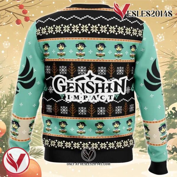 Venti Genshin Impact Ugly Christmas Sweater, Unique Christmas Gift For Fans - Vesles2014S 1