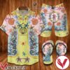 Versace Yellow Marine Combo Hawaiian Shirt, Beach Shorts And Flip Flop, Unique Gifts For Friends - Vesles2014S 1