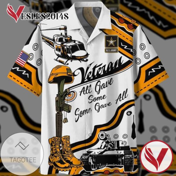 Veteran All Gave Some Some Gave All Hawaiian Graphic Print Short Sleeve Hawaiian Casual Shirt Vesles2014S 1