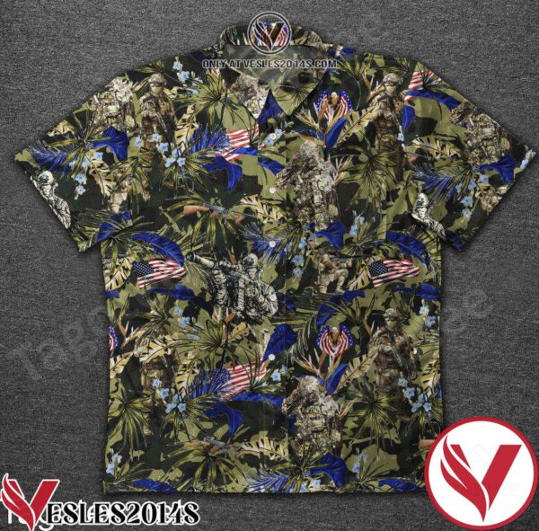Veteran American Flag Palm Leaves Print Hawaiian Shirt, Unique Gifts For Friends - Vesles2014S 1