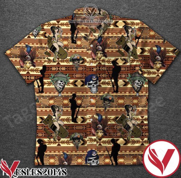 Veteran Atomic Bomb Belle Pin-up Girl Hawaiian Shirt, Unique Gifts For Friends - Vesles2014S 1