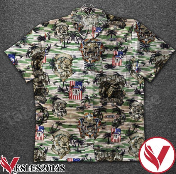 Veteran Devil Dog Palm Tree Hawaiian Shirt, Unique Gifts For Friends - Vesles2014S 1