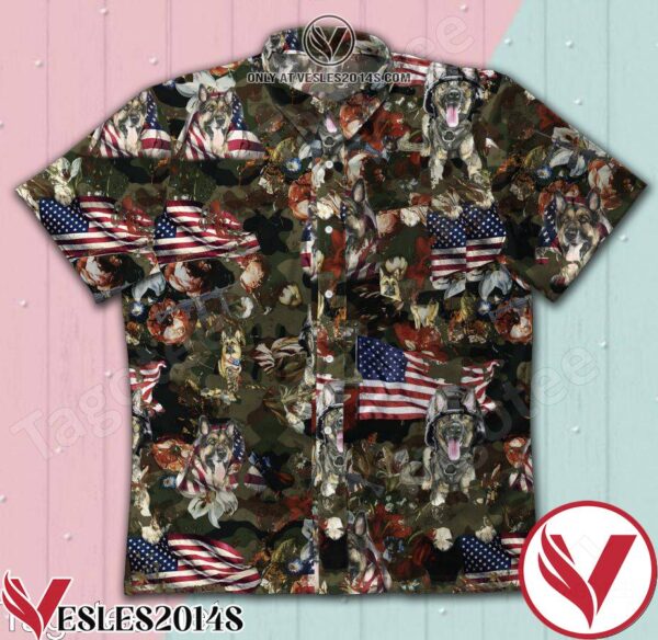 Veteran Dogs American Flag Hawaiian Shirt, Unique Gifts For Friends - Vesles2014S 1