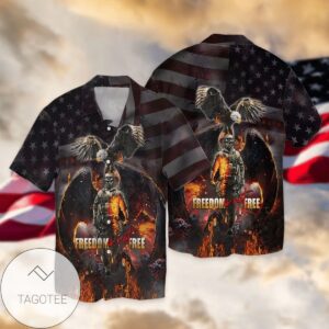 Veteran Eagle Freedom free Americam Flag Gift For Men And Women Graphic Print Short Sleeve Hawaiian Casual Shirt Vesles2014S 1