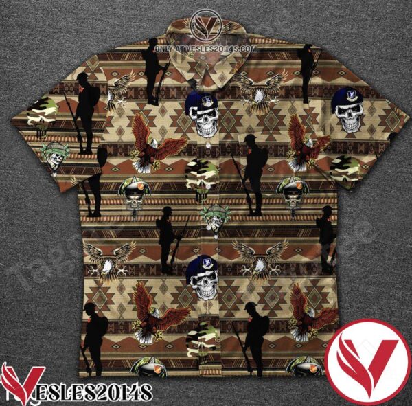 Veteran Skull Eagle Native Pattern Hawaiian Shirt, Unique Gifts For Friends - Vesles2014S 1